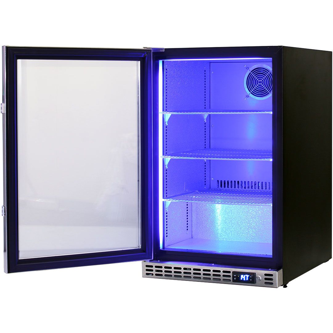 Schmick 105 Litre Single Heated Glass Door Stainless Steel Under Bench Bar Fridge - SK116-HD