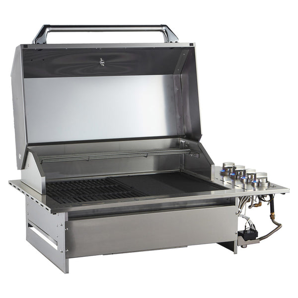 Smart 4-Burner Drop-In Gas BBQ With Slimline Hood and Drop-In Side Burner