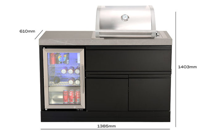 Crossray Mini Outdoor Kitchen with 2 Burner Gas BBQ
