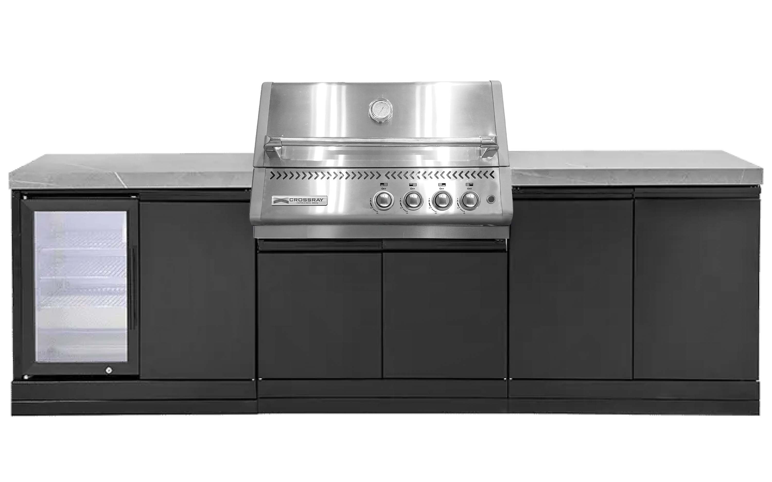 Crossray Premium Xplor Grey Outdoor Kitchen with 4 Burner BBQ