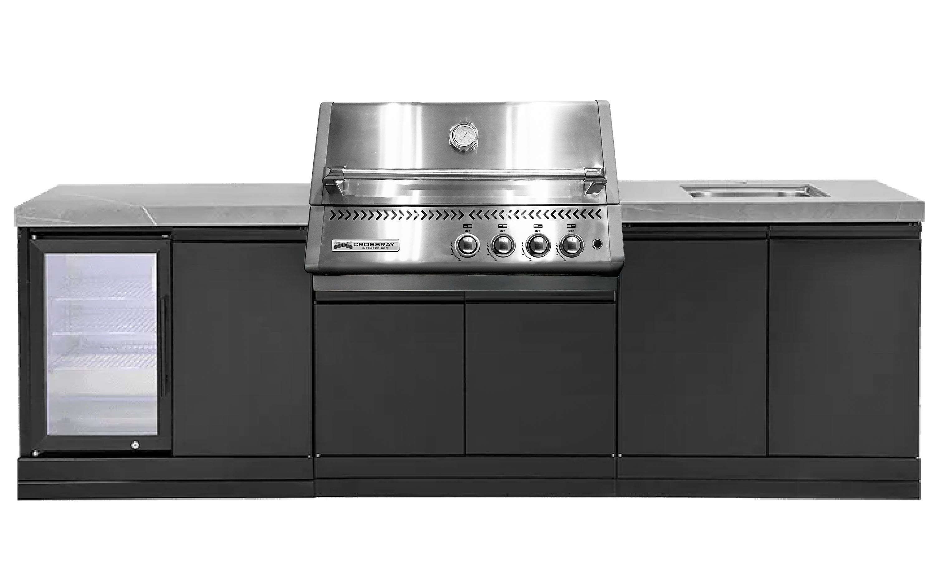 Crossray Premium Xplor Grey Outdoor Kitchen with 4 Burner BBQ