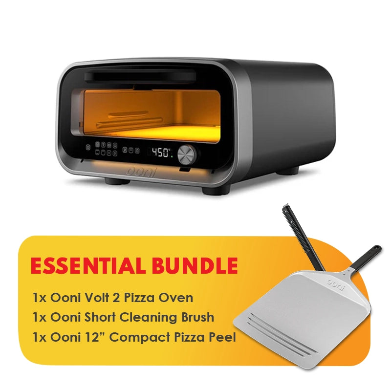 Ooni Volt 2 Pizza Oven Essential Bundle - Charcoal Grey