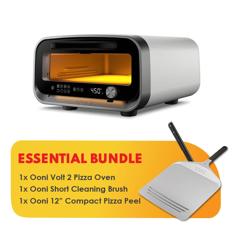 Ooni Volt 2 Pizza Oven Essential Bundle - Polar White