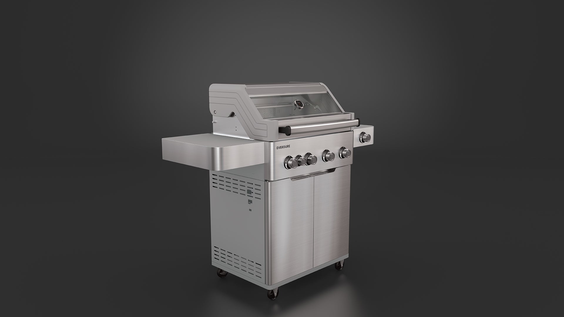 Everdure Hayman Stainless Steel 4 Burner BBQ on Trolley