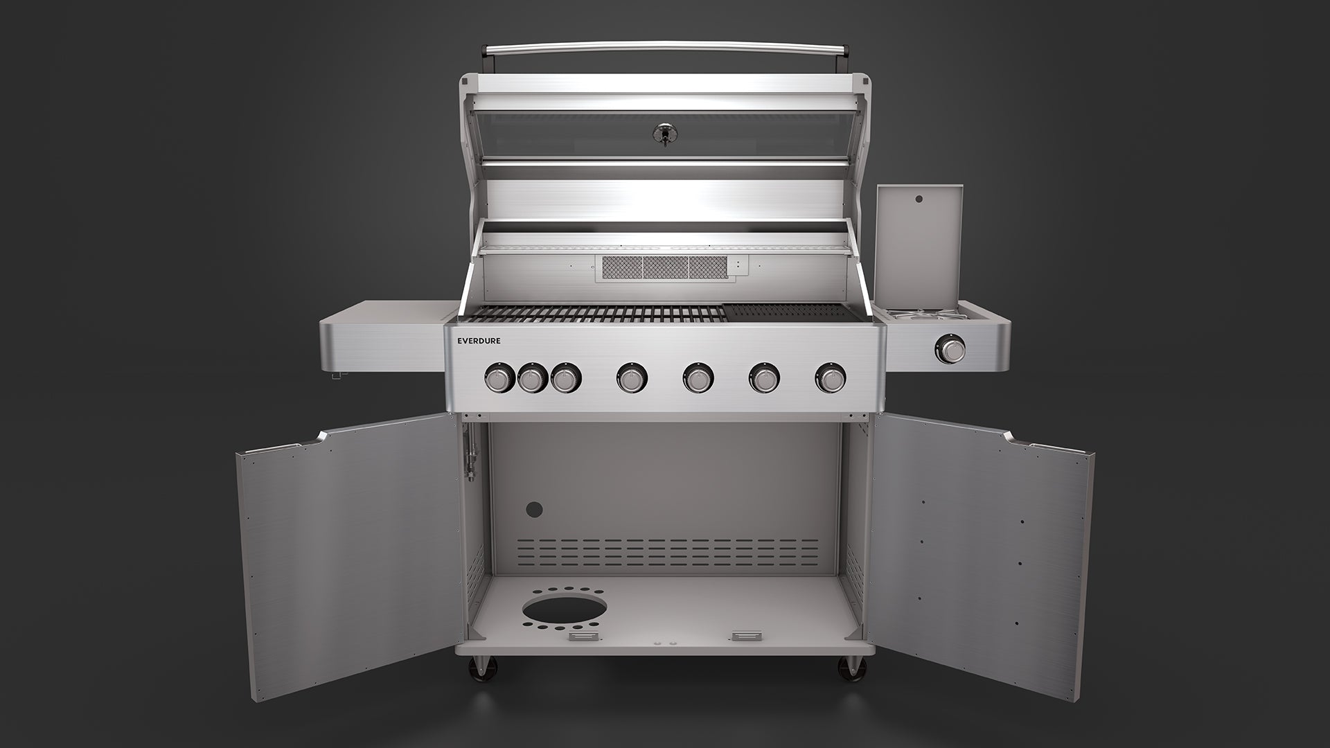 Everdure Hayman Stainless Steel 6 Burner BBQ on Trolley