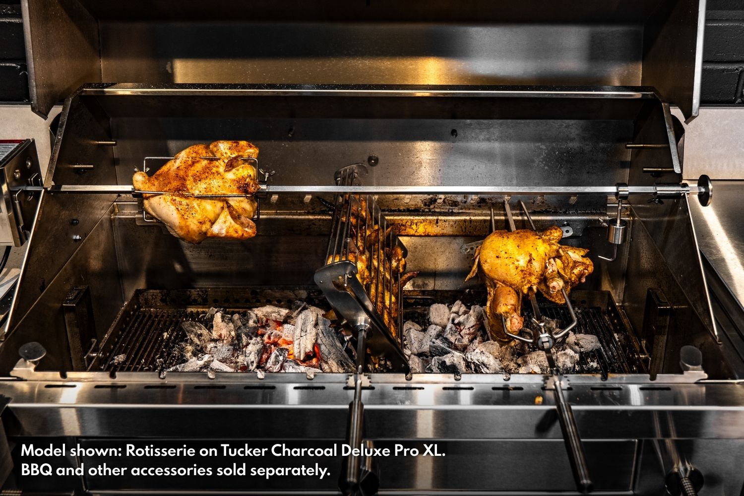Tucker 4 Burner Rotisserie (Fits 4B GT / GTR 5 / R Class V8 / Charcoal Deluxe / Charcoal Deluxe Pro)