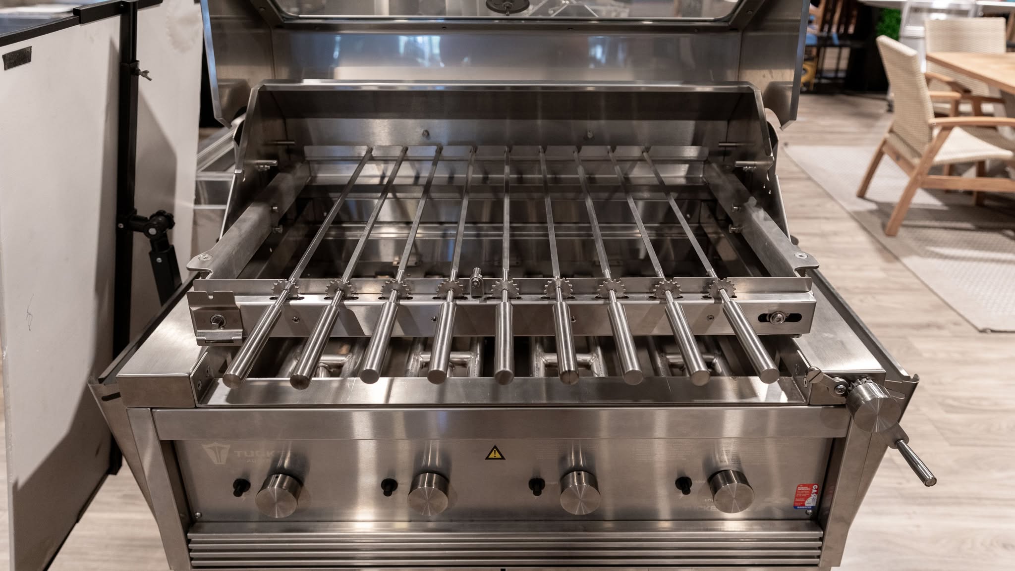 Tucker R Class V8 4 Burner Built In Hybrid BBQ with Hood