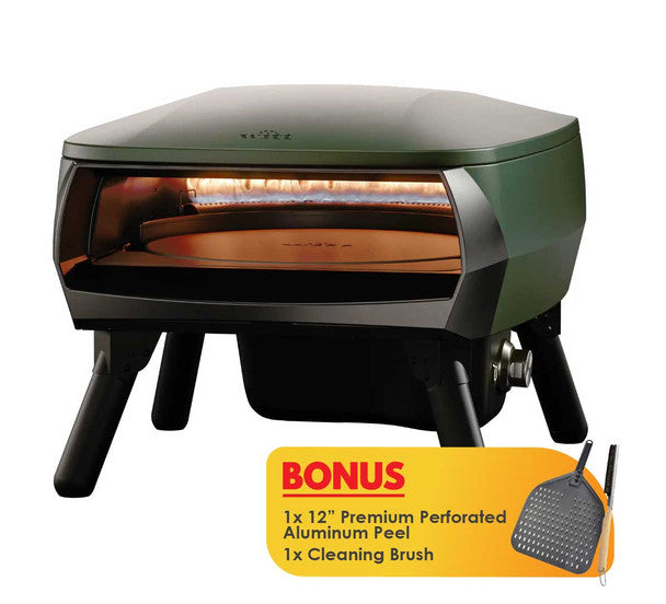 WITT Piccolo Rotante Gas Pizza Oven with Rotating Stone - 13 Inch - Green