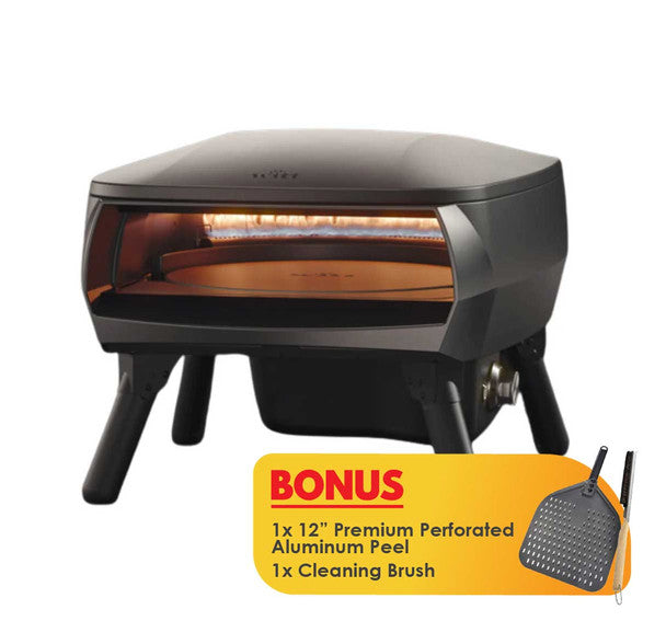 WITT Piccolo Rotante Gas Pizza Oven with Rotating Stone - 13 Inch - Black