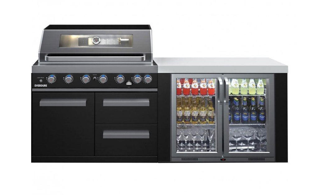 Everdure Neo Black Outdoor Kitchen - BBQ and Cooler