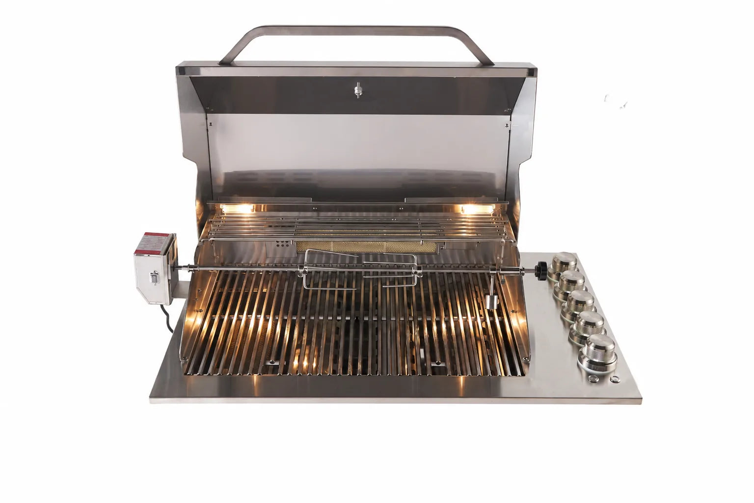 Bossworx Stainless Steel 4 Burner Drop In BBQ with Rear Burner