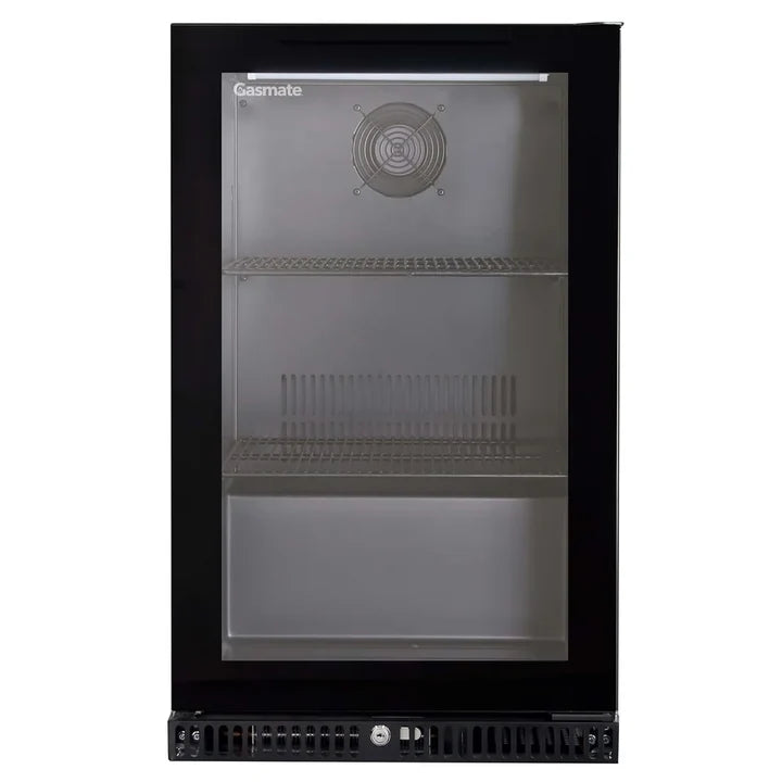 Gasmate 97 Litre Premium Single Glass Door Bar Fridge with Black Interior - BFR1088-101