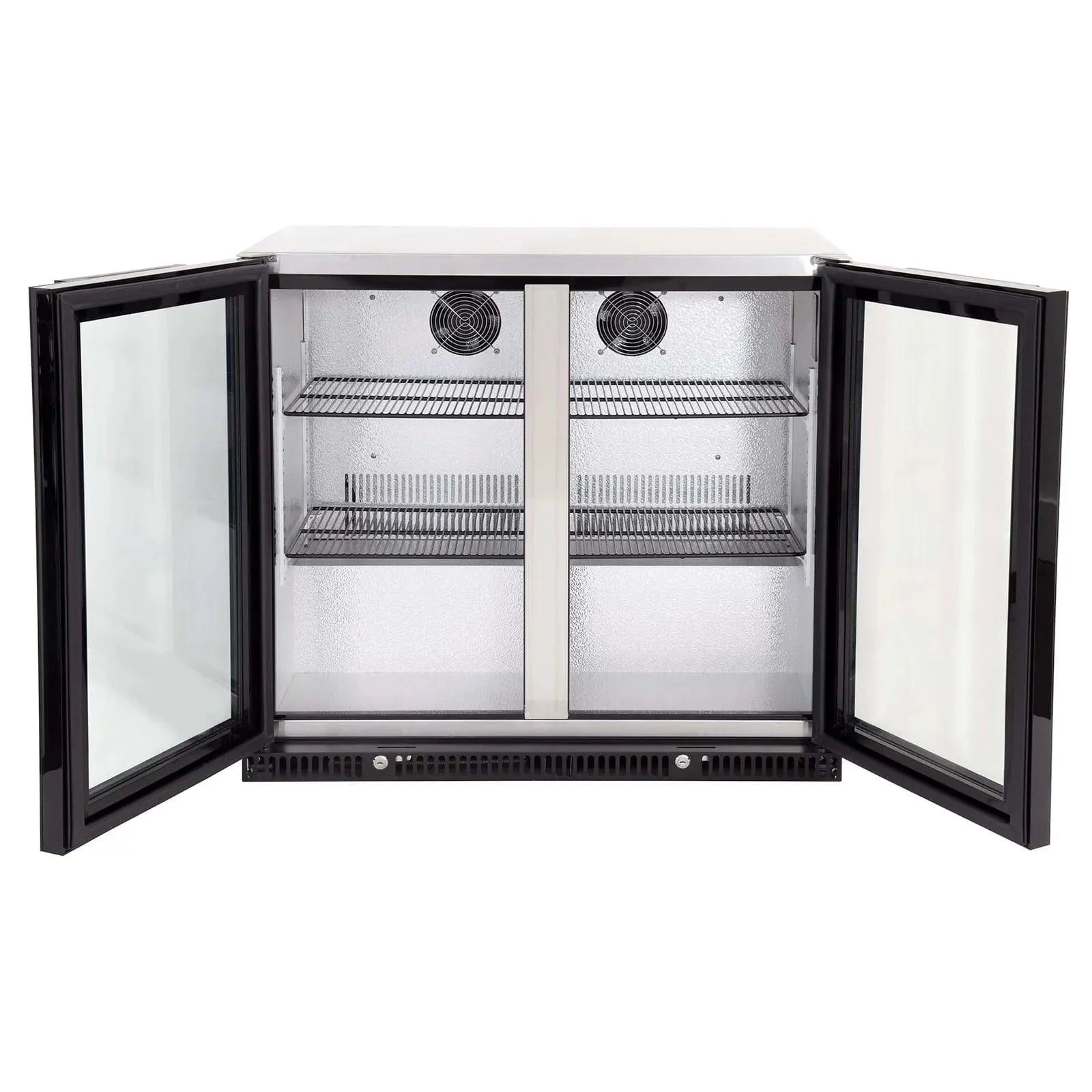 Gasmate Premium Double Glass Door Bar Fridge Aluminium Interior - 187L - The BBQ King