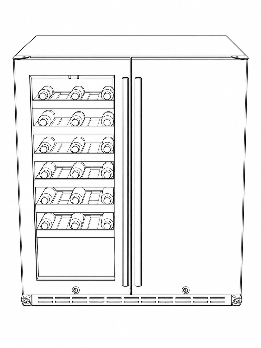 Bossworx 180L Beer and Wine Dual Zone Alfresco Refrigerator