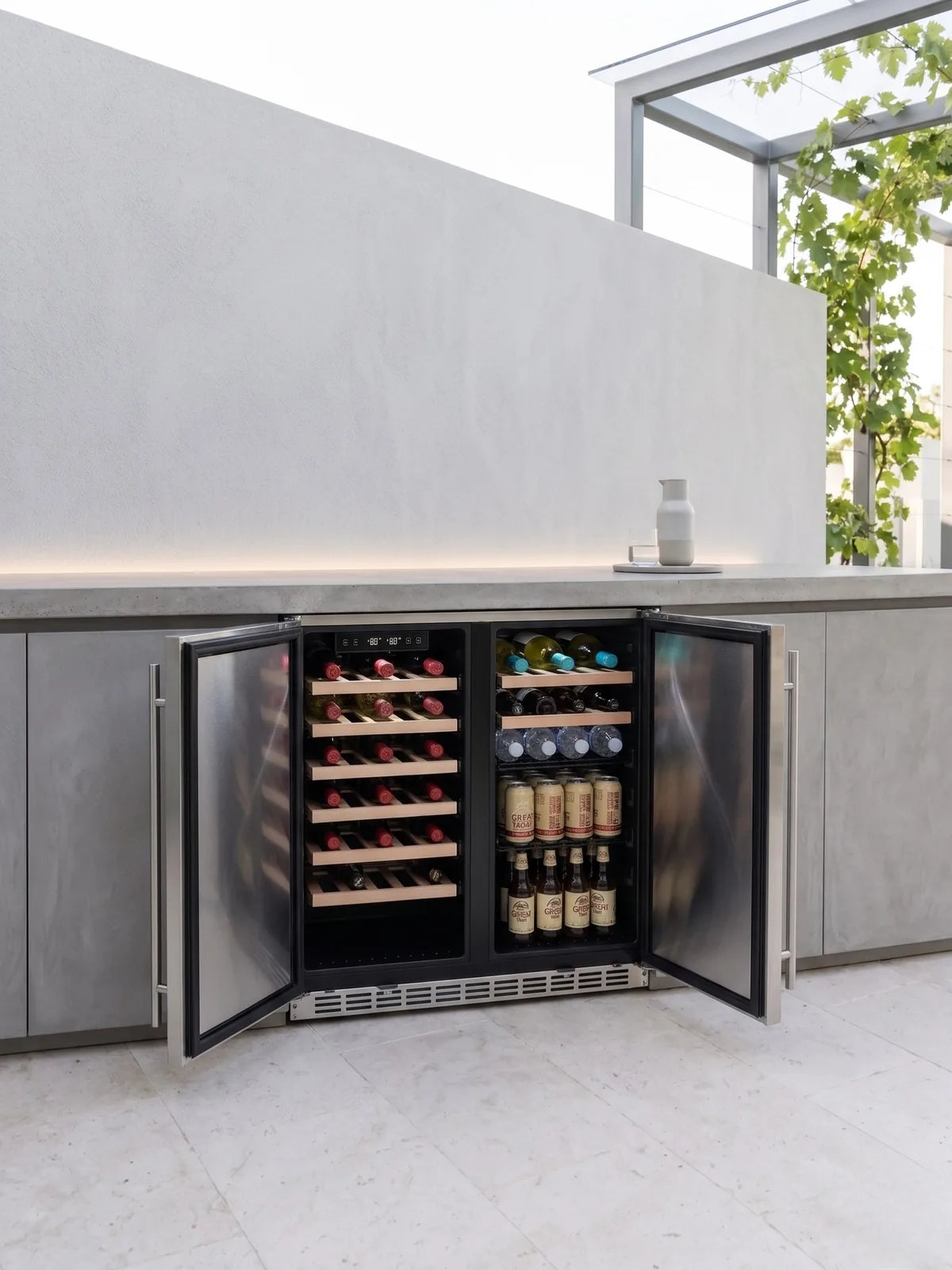 Bossworx 180L Beer and Wine Dual Zone Alfresco Refrigerator