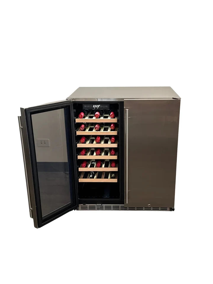 Bossworx 4 Burner Stainless Steel Drop-In BBQ & 180L Dual Zone Alfresco Fridge Bundle