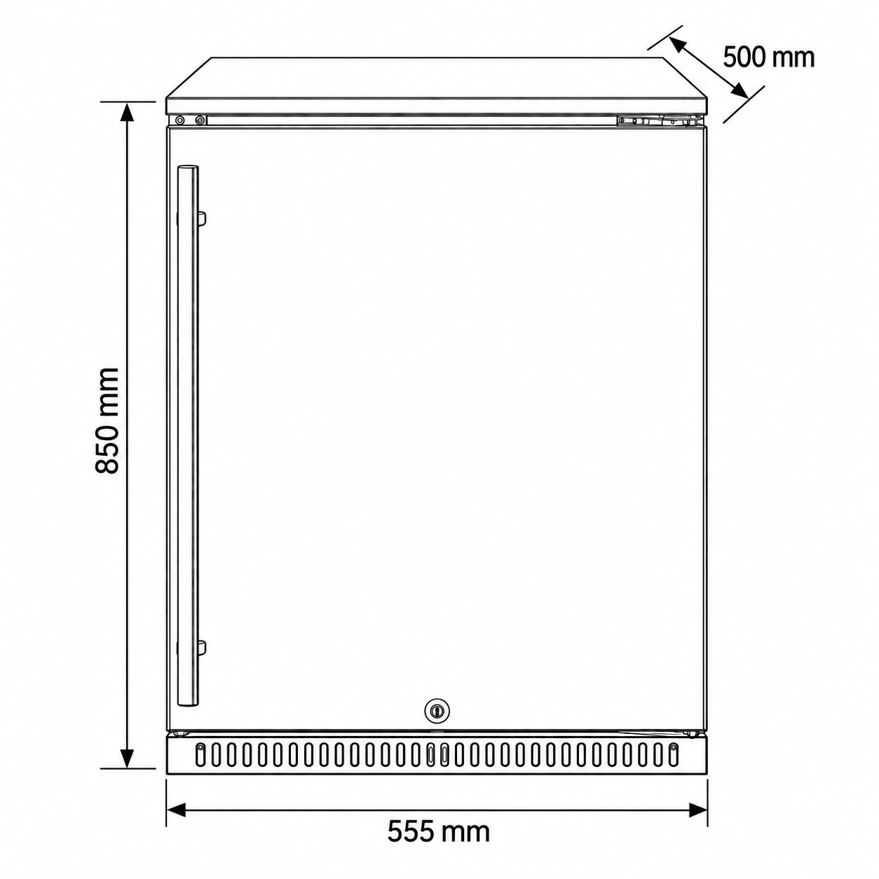 Bossworx 118L Solid Stainless Steel Single Door Alfresco Fridge