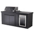 Bossworx Outdoor Kitchen with Black Stainless Steel 4 Burner BBQ & Fridge
