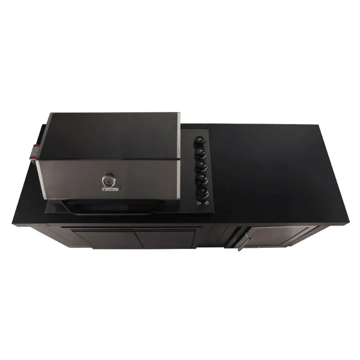 Bossworx Outdoor Kitchen with Black Stainless Steel 4 Burner BBQ & Fridge