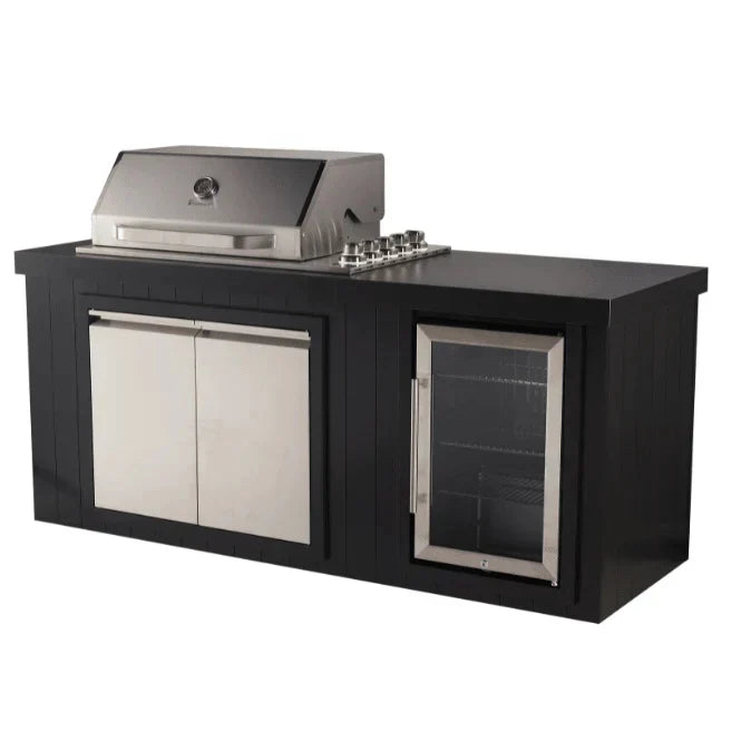 Bossworx Outdoor Kitchen with Stainless Steel 4 Burner BBQ & Fridge