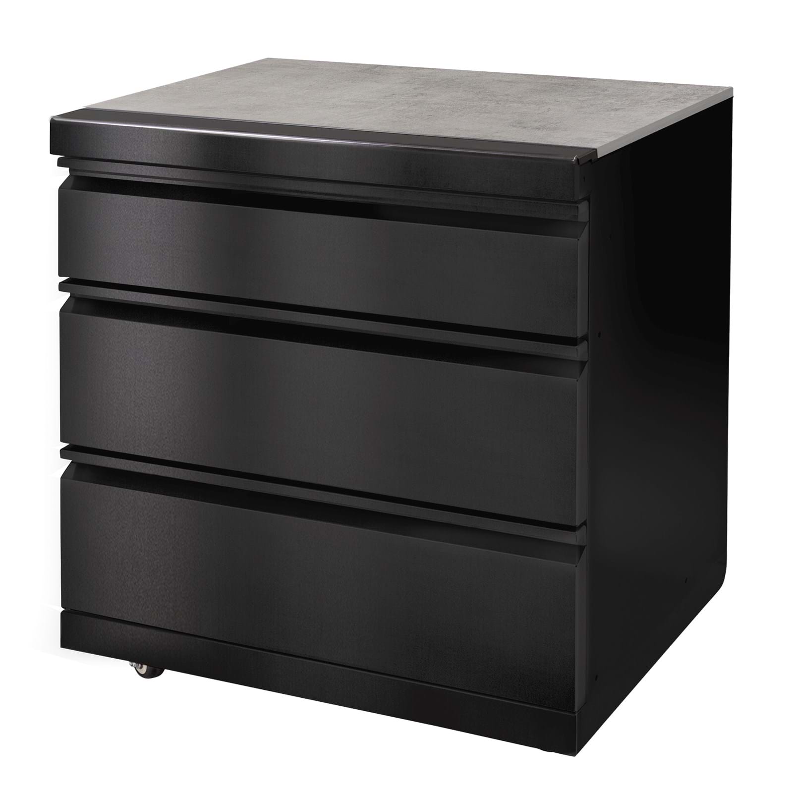 Gasmate Nova Graphite Outdoor Kitchen with Storage, Double Door Fridge + Top, BBQ, Sink and Drawers