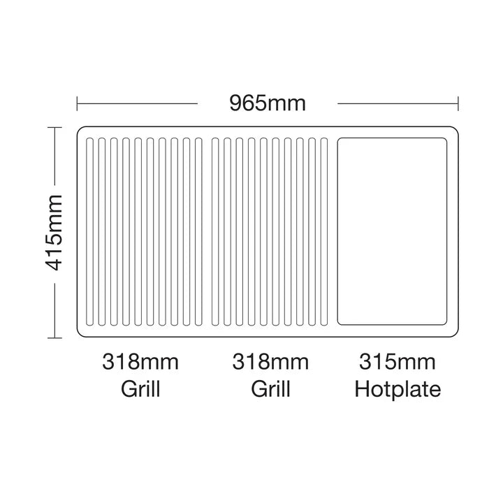 Gasmate Nova MK2 6 Burner Built In Gas BBQ With Side Burner