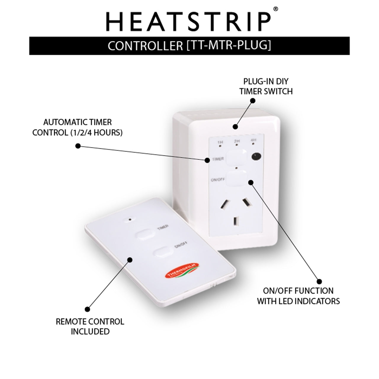 Heatstrip Controller with DIY Plug-in Timer + Remote