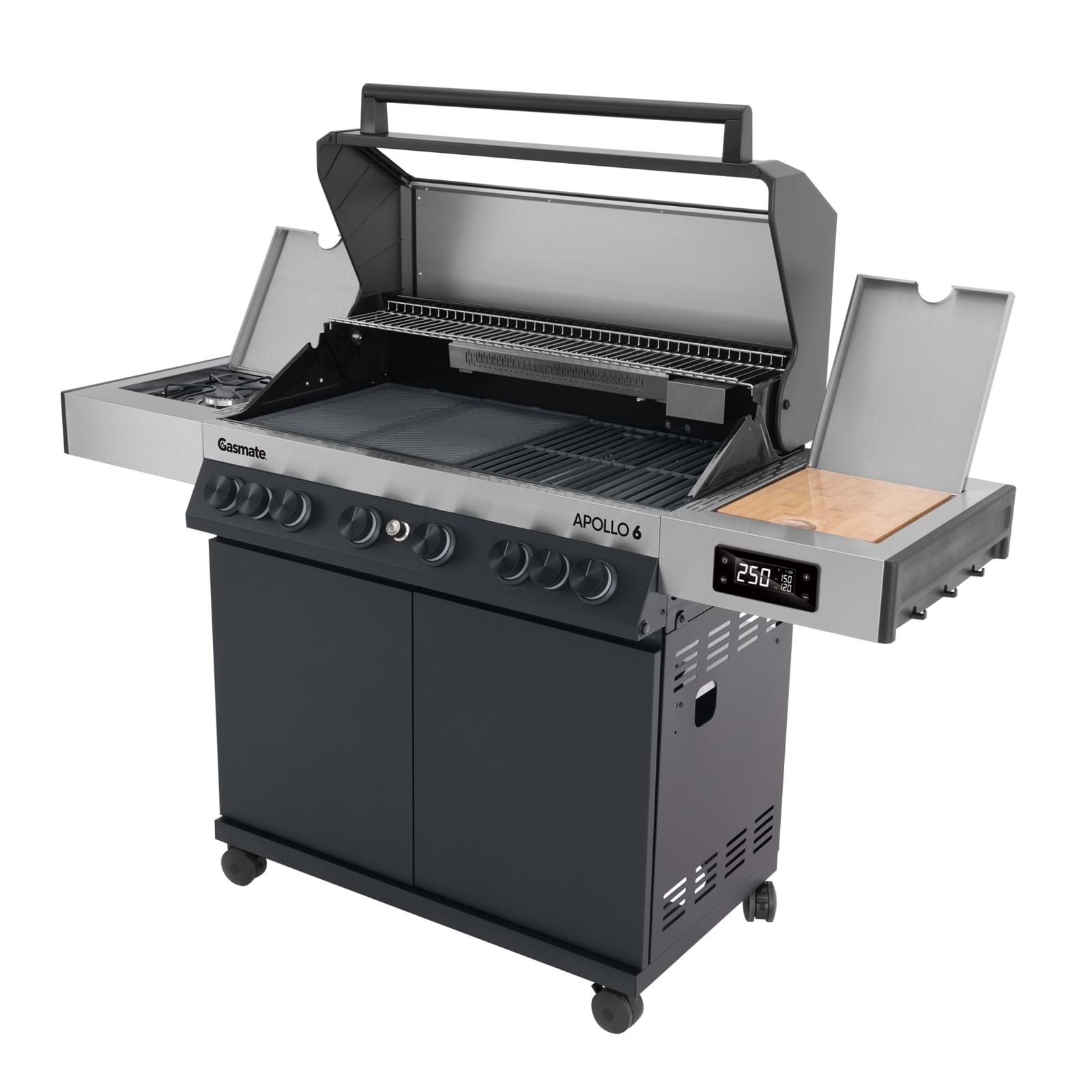 Gasmate Apollo 6B Black Hooded Gas BBQ - Including Cover