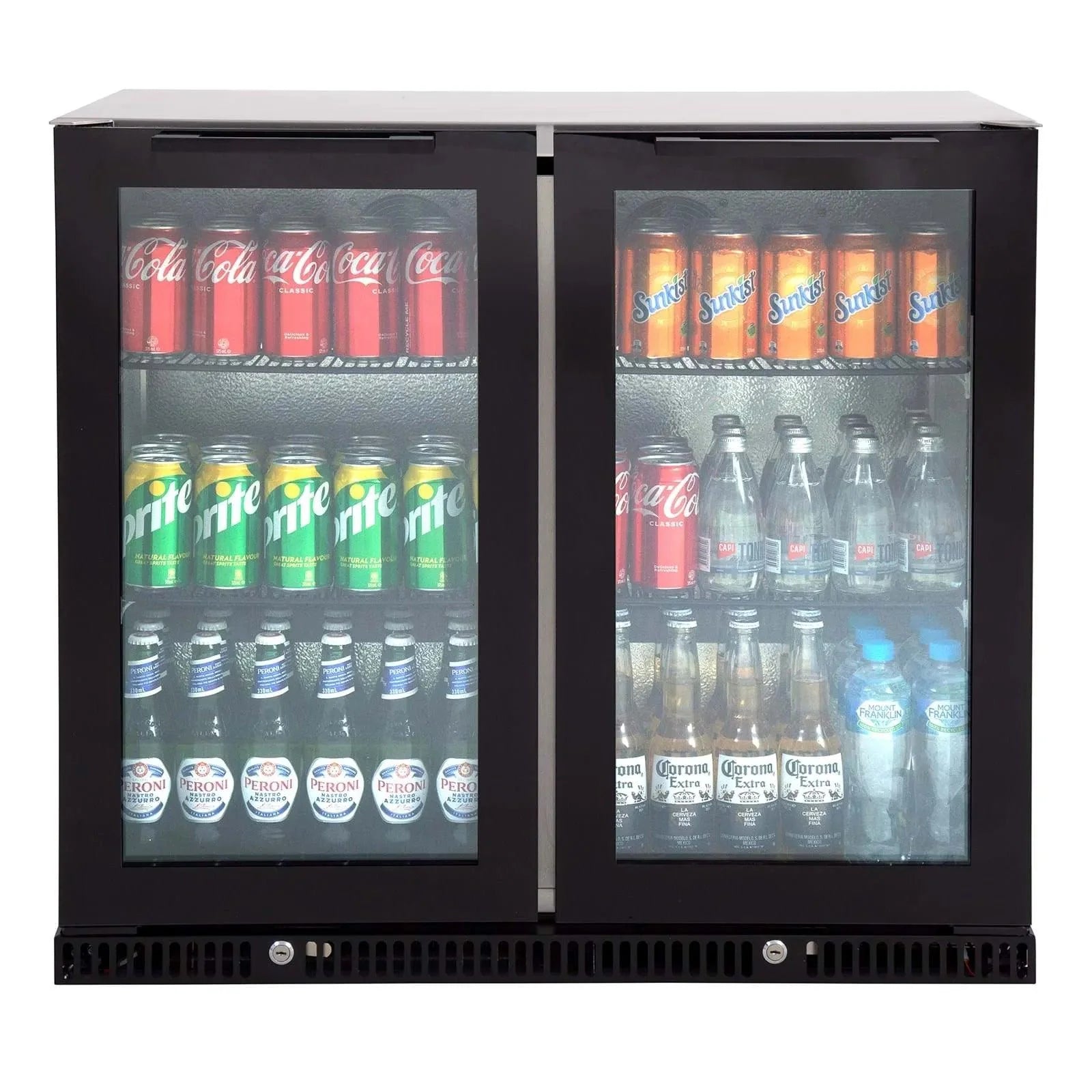 Gasmate Premium Double Glass Door Bar Fridge Aluminium Interior - 187L - The BBQ King