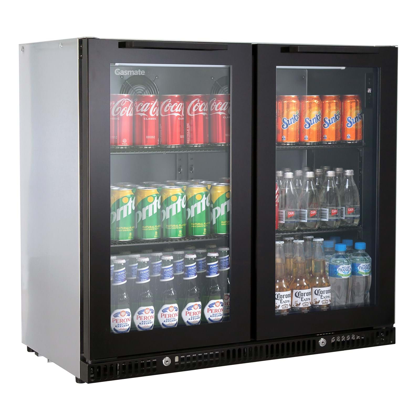 Gasmate Nova Graphite Outdoor Kitchen with Storage, Double Door Fridge + Top, BBQ, Sink and Drawers