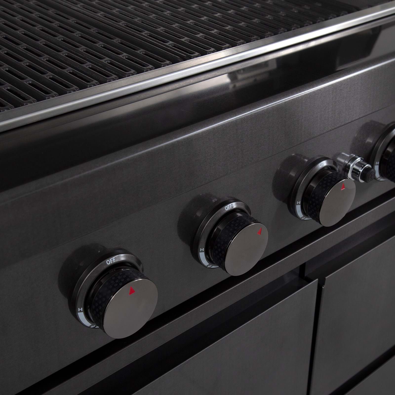 Gasmate Nova Graphite Outdoor Kitchen with 6 Burner BBQ and Double Door Fridge + Top