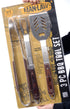 Man Law 3 Piece Premium Oakwood BBQ Tool Set