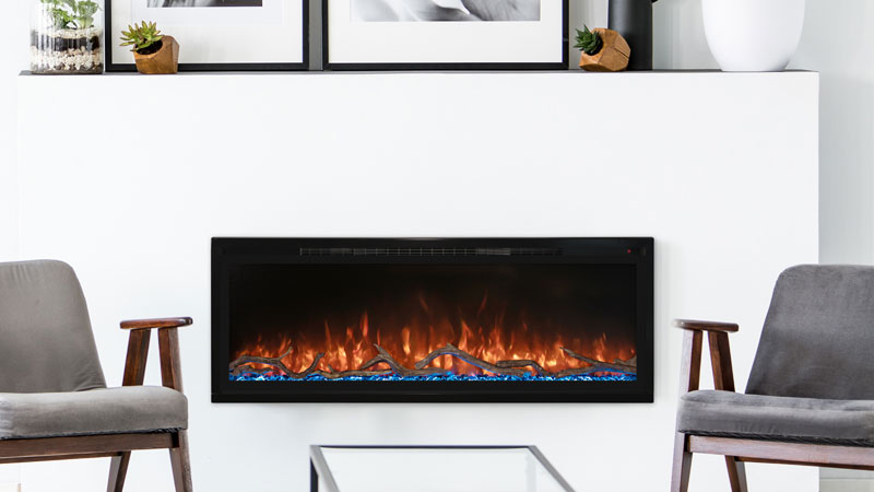 Modern Flames Spectrum Slimline Series - 100 Inch Inbuilt Electric Fireplace with Log Set - SPS-74B/AUS